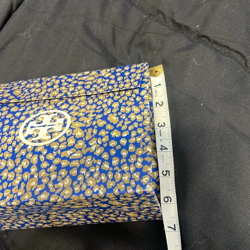 {TB} Tory Burch | Printed Logo Gift Bag Velcro Flap Blue/Green/Cream